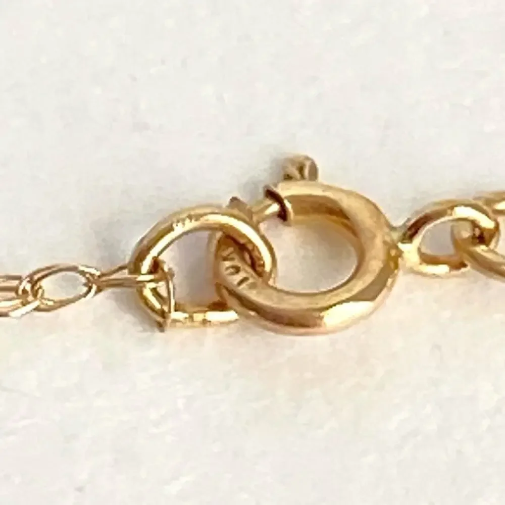 Vintage 14K Gold Amethyst Necklace Purple Scroll Pendant Dainty 10k 18” Chain‎